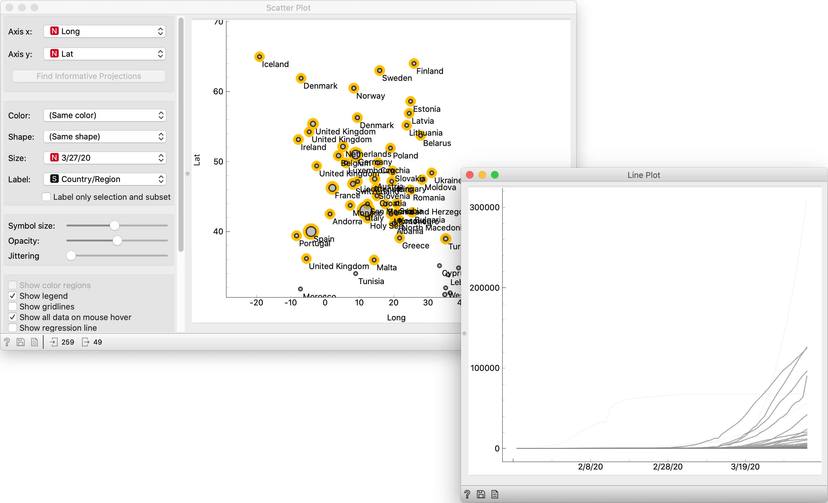 Orange Data Mining - Data Mining COVID-19 Epidemics: Part 1