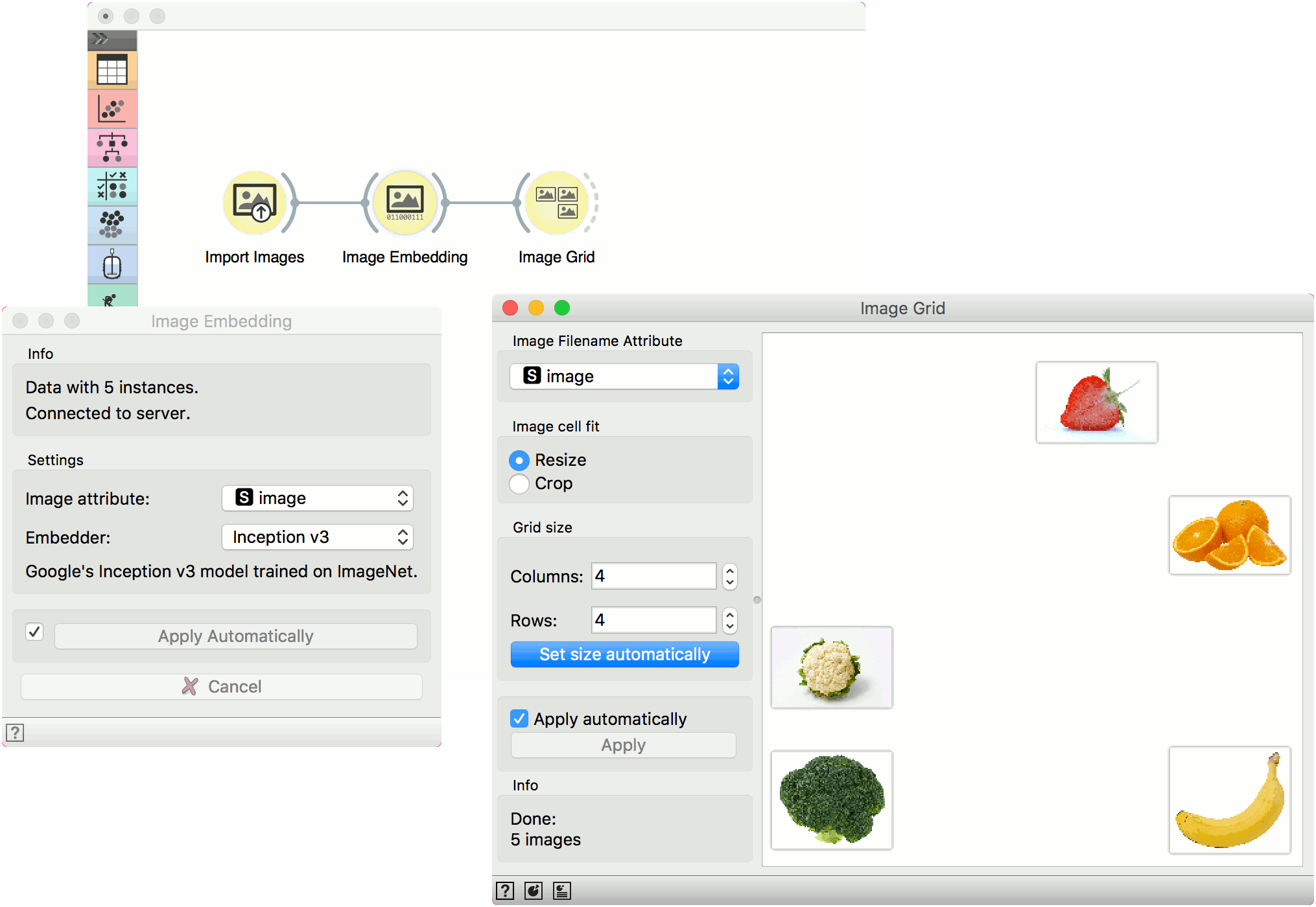 Orange Data Mining Image Grid