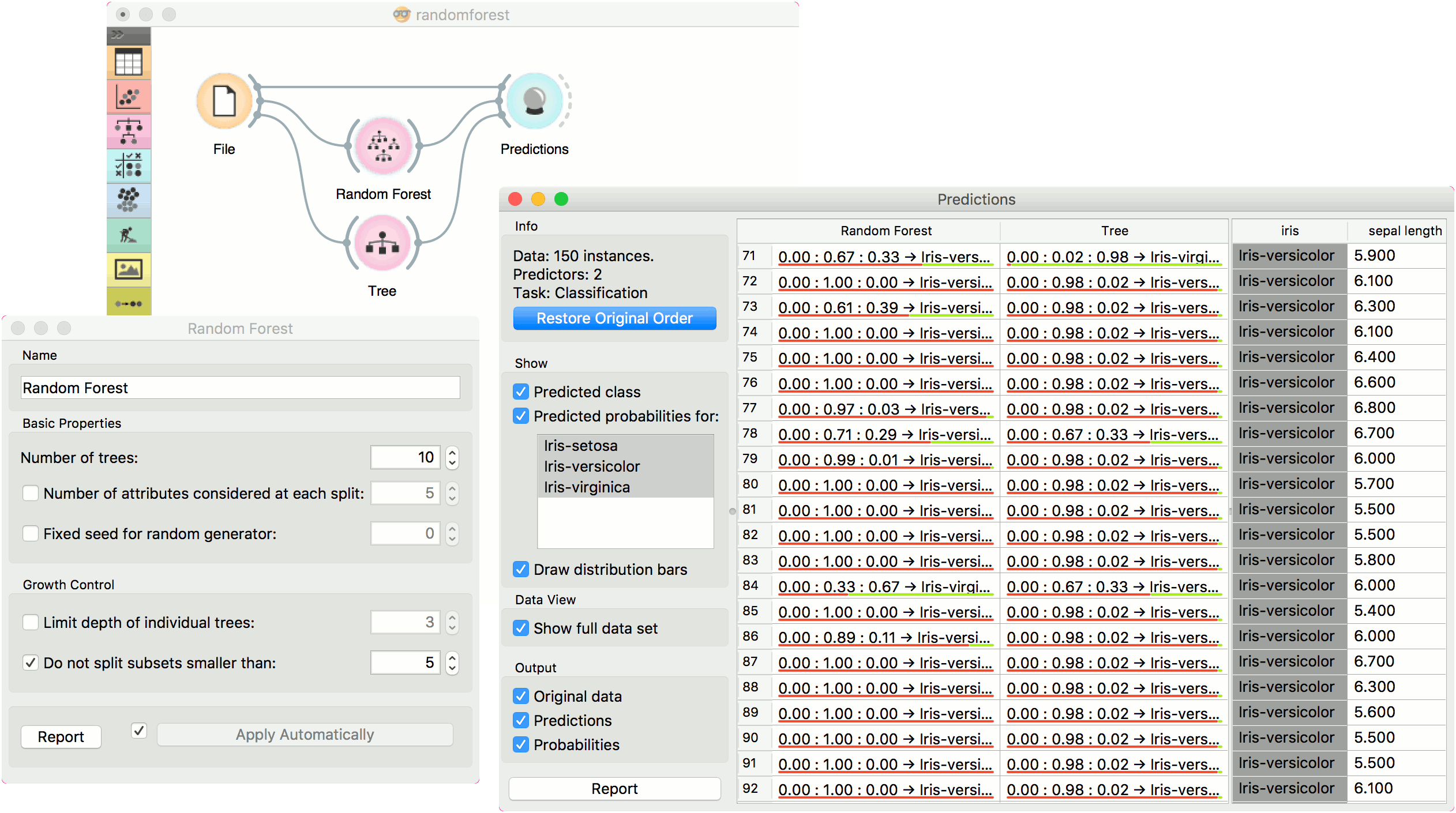 Orange Data Mining - Random Forest
