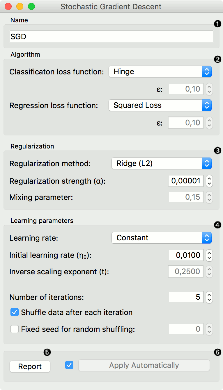 Orange Data Mining - Stochastic Gradient Descent