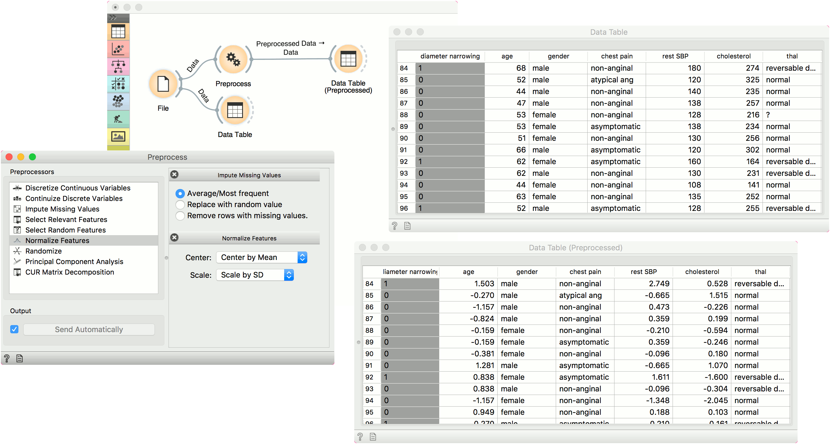 Orange Data Mining - Preprocess