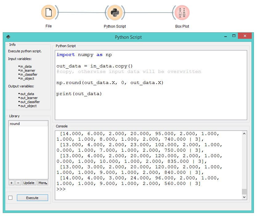 orange-data-mining-python-script